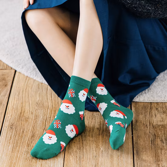 Manufacture Price Design Women Christmas Socks High Quality Gift Custom Holiday Socks