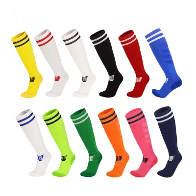 Calcetines de fútbol Leggings de tubo largos Calcetines de algodón Ropa de media Calcetines de fútbol para adultos y niños para deportes